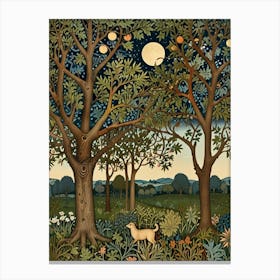 William Morris Rose Moonlight In The Woods 2 Canvas Print