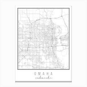 Omaha Nebraska Street Map Canvas Print