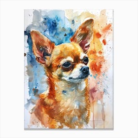 Chihuahua Watercolor Painting 3 Canvas Print