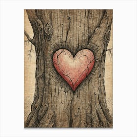 Heart In A Tree Canvas Print