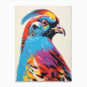Andy Warhol Style Bird Pheasant 3 Canvas Print