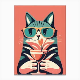 Cat With Glasses Canvas Print