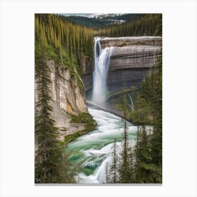 Sunwapta Falls, Canada Realistic Photograph (3) Canvas Print