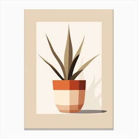 Agave Plant In A Pot Canvas Print