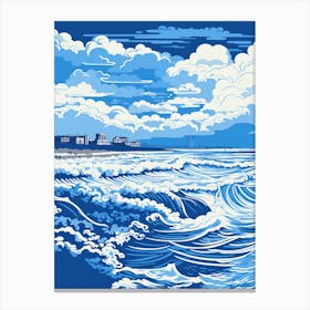 A Screen Print Of Cromer Beach Norfolk3 Canvas Print