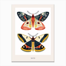 Colourful Insect Illustration Moth 51 Poster Canvas Print