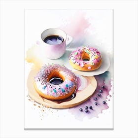 Donut Tablescape Cute Neon 1 Canvas Print