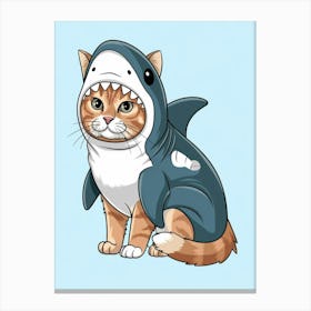 Cat In Shark Costume Canvas Print