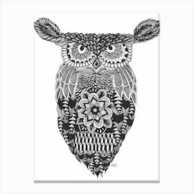 Black and White Owl Canvas Print