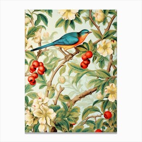 Bird In A Cherry Tree Canvas Print