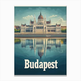 Aihrgdesign A Classic 1960s Travel Poster For Budapest 3 Canvas Print