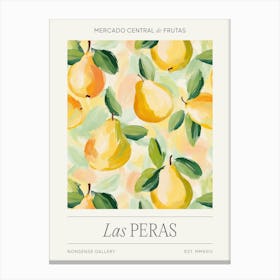 Pear Fruit Market, Vintage Impressionist Pears Canvas Print