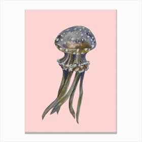 Jellyfish On Pink Canvas Print