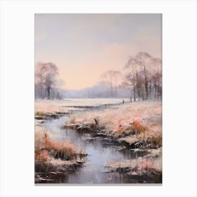 Dreamy Winter Painting Richmond Park England 1 Canvas Print