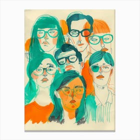 Group Of People With Glasses 1 Canvas Print