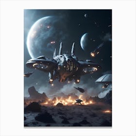 Spaceships In Space 1 Canvas Print