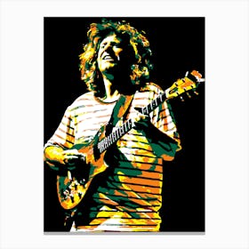 Pat Metheny American Jazz Guitarist in Abstract Colorful Pop Art Canvas Print