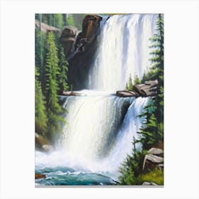 Sunwapta Falls, Canada Peaceful Oil Art  (2) Canvas Print