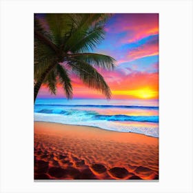 Sunset On The Beach 617 Canvas Print