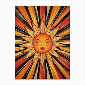 Retro Sunburst Art Print (6) Canvas Print