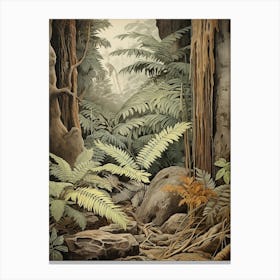 Vintage Jungle Botanical Illustration Jungle Fern 2 Canvas Print