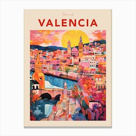 Valencia Spain 4 Fauvist Travel Poster Canvas Print