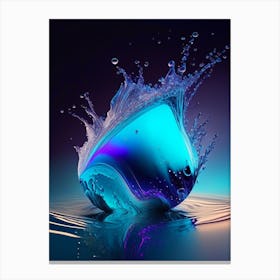Water Splatter, Water, Waterscape Holographic 1 Canvas Print