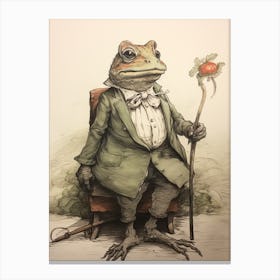 Storybook Animal Watercolour Frog Canvas Print