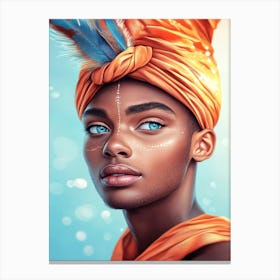 African Woman In Turban Canvas Print