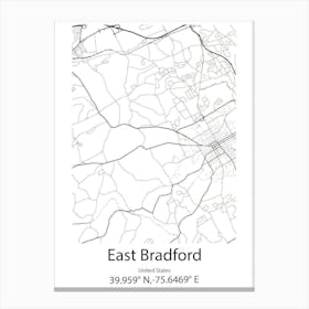 East Bradford,United States Minimalist Map 1 Canvas Print