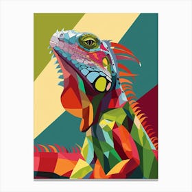 Brown Cuban Iguana Abstract Modern Illustration 5 Canvas Print