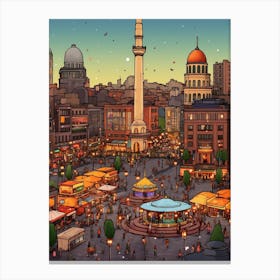 Takism Square Meydan Pixel Art 13 Canvas Print