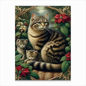 Tabby Cat 2 Purrfect Holiday Harmony AI Canvas Print