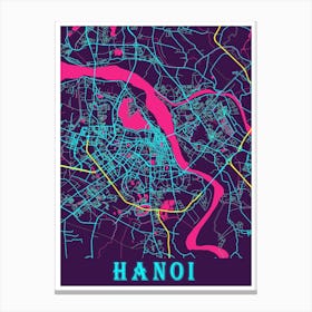 Hanoi Map Poster 1 Canvas Print