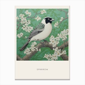 Ohara Koson Inspired Bird Painting Sparrow 4 Poster Canvas Print