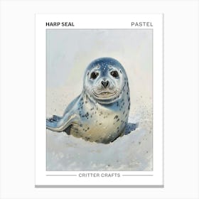 Harp Seal Pastel Watercolour 4 Poster Canvas Print
