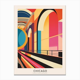 Museum Of Science And Industry 2 Chicago Colourful Travel Poster Canvas Print