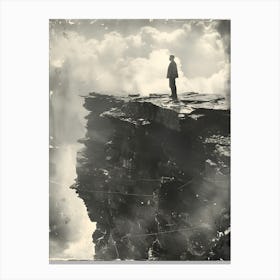 Man On A Cliff Canvas Print