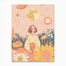 Girl In The Garden univers Canvas Print