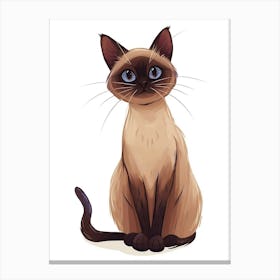 Javanese Cat Clipart Illustration 3 Canvas Print
