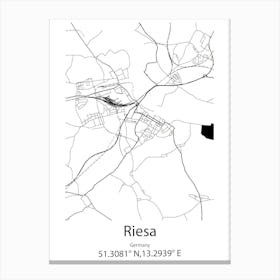 Riesa,Germany Minimalist Map Canvas Print