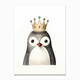 Little Penguin 2 Wearing A Crown Canvas Print