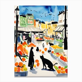 The Food Market In Stockholm 3 Illustration Canvas Print