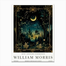 William Morris Moon & Stars Print, William Morris Exhibition Print, William Morris Poster, Vintage Wall Art Canvas Print