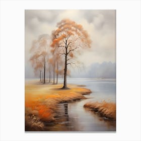 Autumn Trees By The River Canvas Print