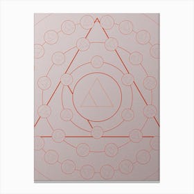 Geometric Abstract Glyph Circle Array in Tomato Red n.0130 Canvas Print