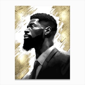Black Man with Gold Abstract 4 Canvas Print