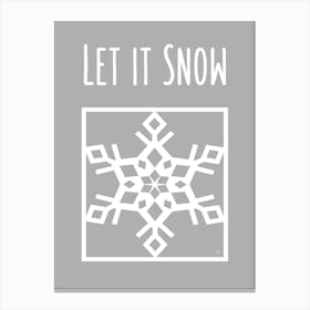 Let It Snow Xmas typography 1 Canvas Print