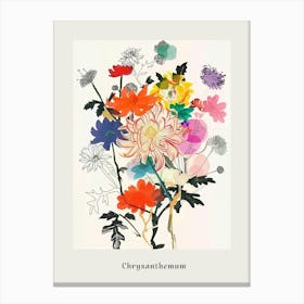 Chrysanthemum 1 Collage Flower Bouquet Poster Canvas Print