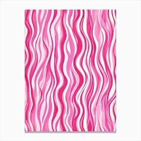 Pink Wavy Stripes Canvas Print